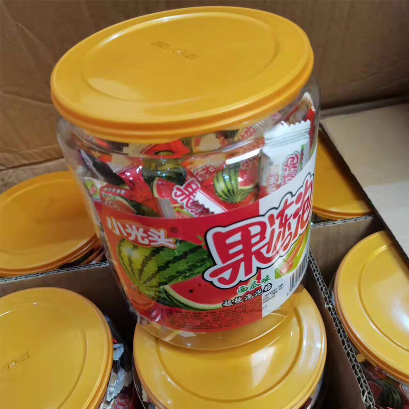 西瓜味泡泡糖 口香糖 休闲怀旧夹心泡泡糖 果冻20颗【试吃】【图片