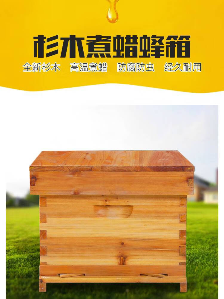 可狄kedi蜜蜂蜂箱全套煮蜡中蜂蜂箱杉木标准箱意蜂密峰专用十框尺寸平