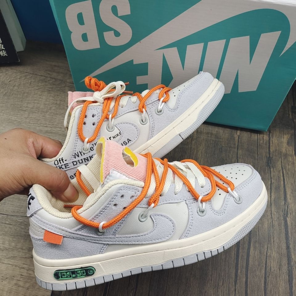 莆田纯原sbdunklow联名ow绑带莆田aj情侣鞋男2022新款黑曜石低帮板鞋