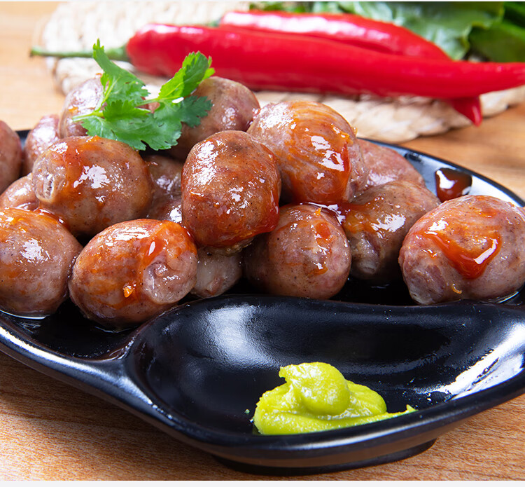 台式香肠台湾肠 波波小肉肠圆形一口肠烧烤食材纯肉无粉 原味一口肠1