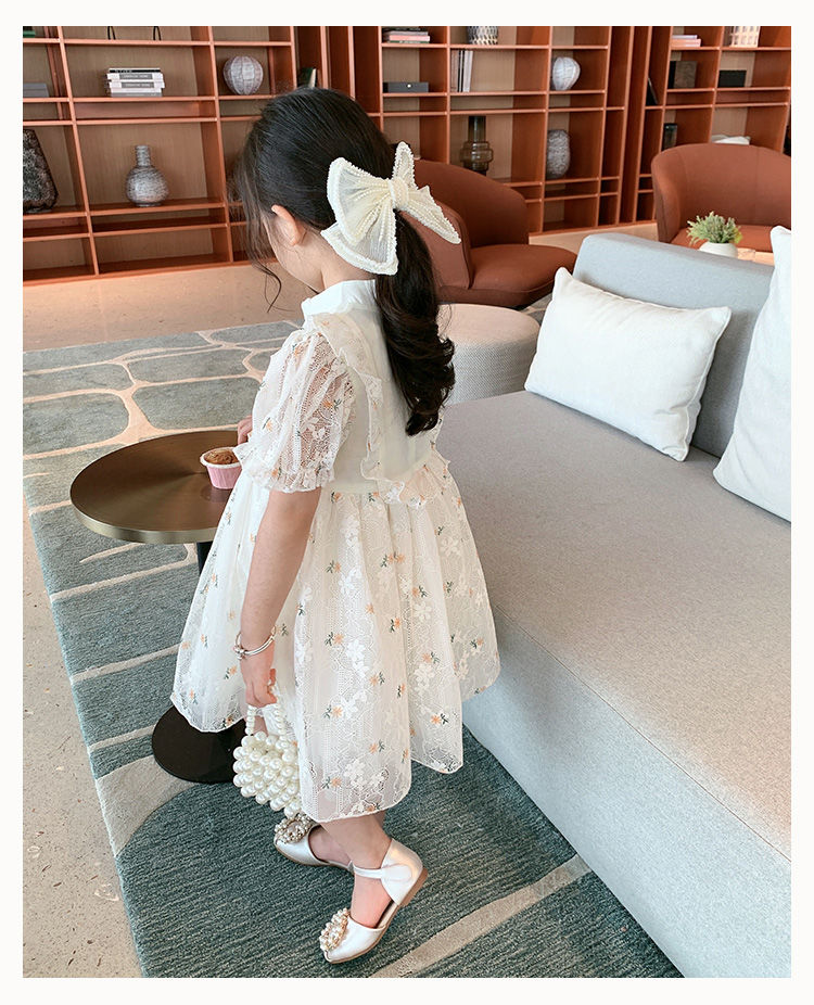 旗袍夏装洛丽塔公主裙裙子碎花连衣裙韩系2022新款 米色(套) +蝴蝶结 80 建议高75内