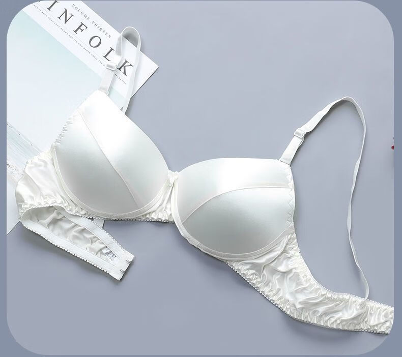 clarekalen双面真丝文胸桑蚕丝无痕内衣女薄款大码舒适透气无钢圈胸罩