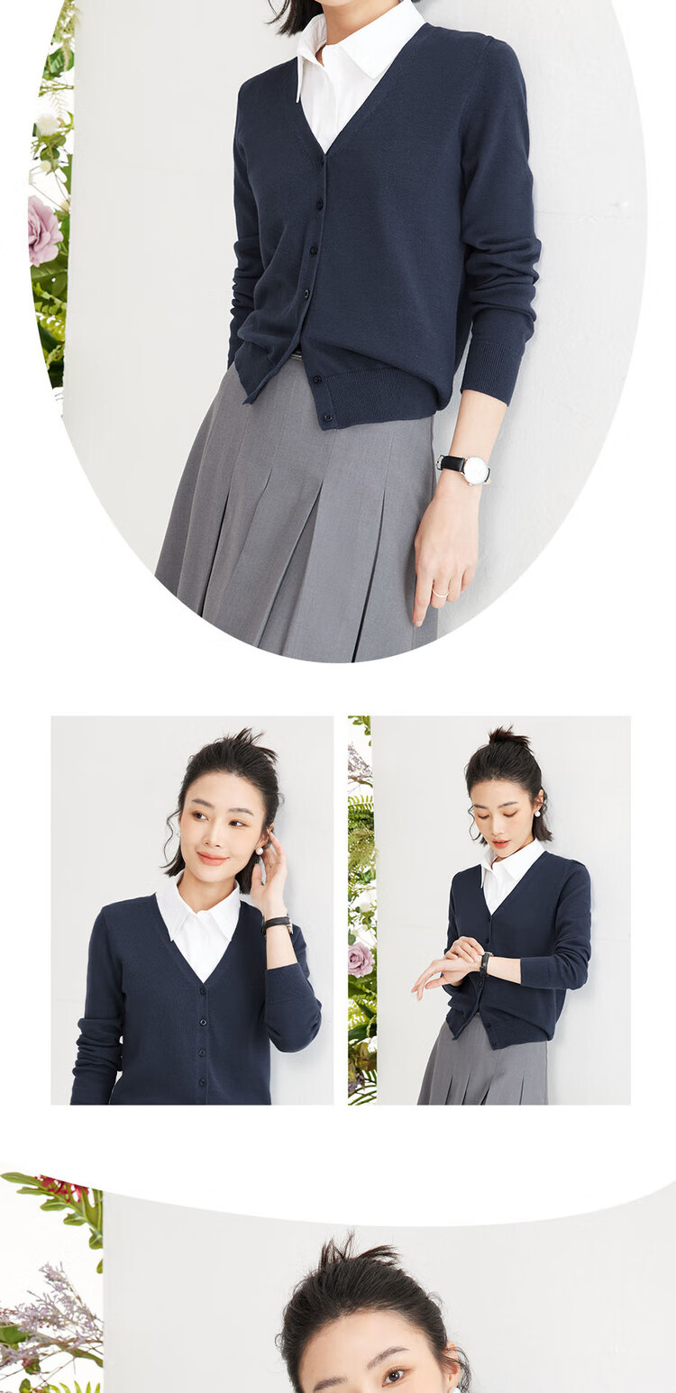 Giordano Knitted Cardigan for Women, Cotton V-Neck Sweater, Women's Outerwear, Solid Color Women's Jacket 05350649 9