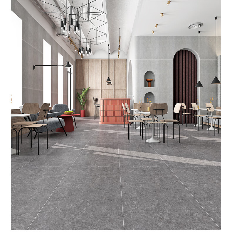 弗洛米 柔光微水泥瓷砖750*1500地砖侘寂风客餐厅防滑地板砖 sy61212