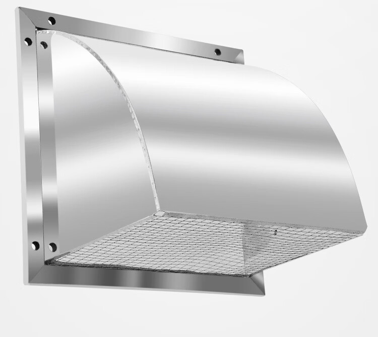 304不锈钢风帽方形防雨罩油烟机外墙出风罩室外排风口防风罩杰灵8寸特