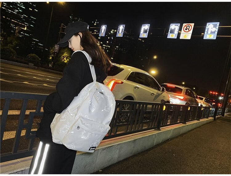 迪士尼自营 双肩包女ins森系百搭夜光背包男小学生书包初中生高中大
