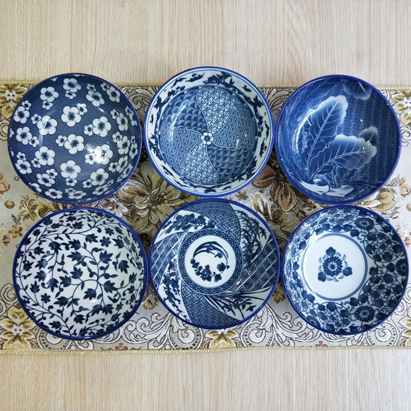 唐昭(tangzhao) 青花瓷碗碟套装 景德镇中式家用瓷盘子碗组合餐具创意