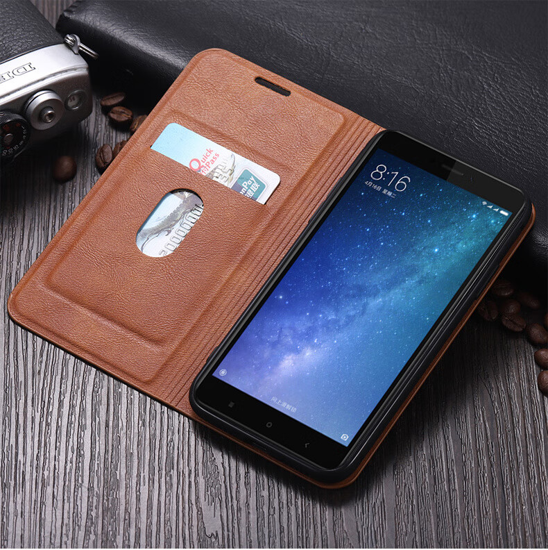 皮套女全包硅胶外套软壳手机套简约商务外壳 小米max2-复古棕 钢化膜