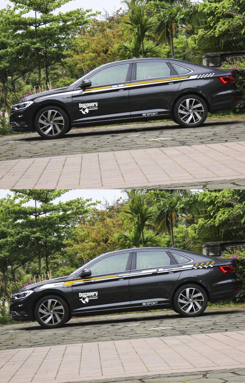 大众速腾车贴拉花 改装 车身腰线贴纸 速腾专用彩条汽车贴花 款式5