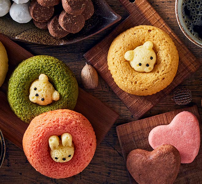 日本直邮零食可爱小动物甜甜圈小兔子点心礼盒儿童零食6枚盒