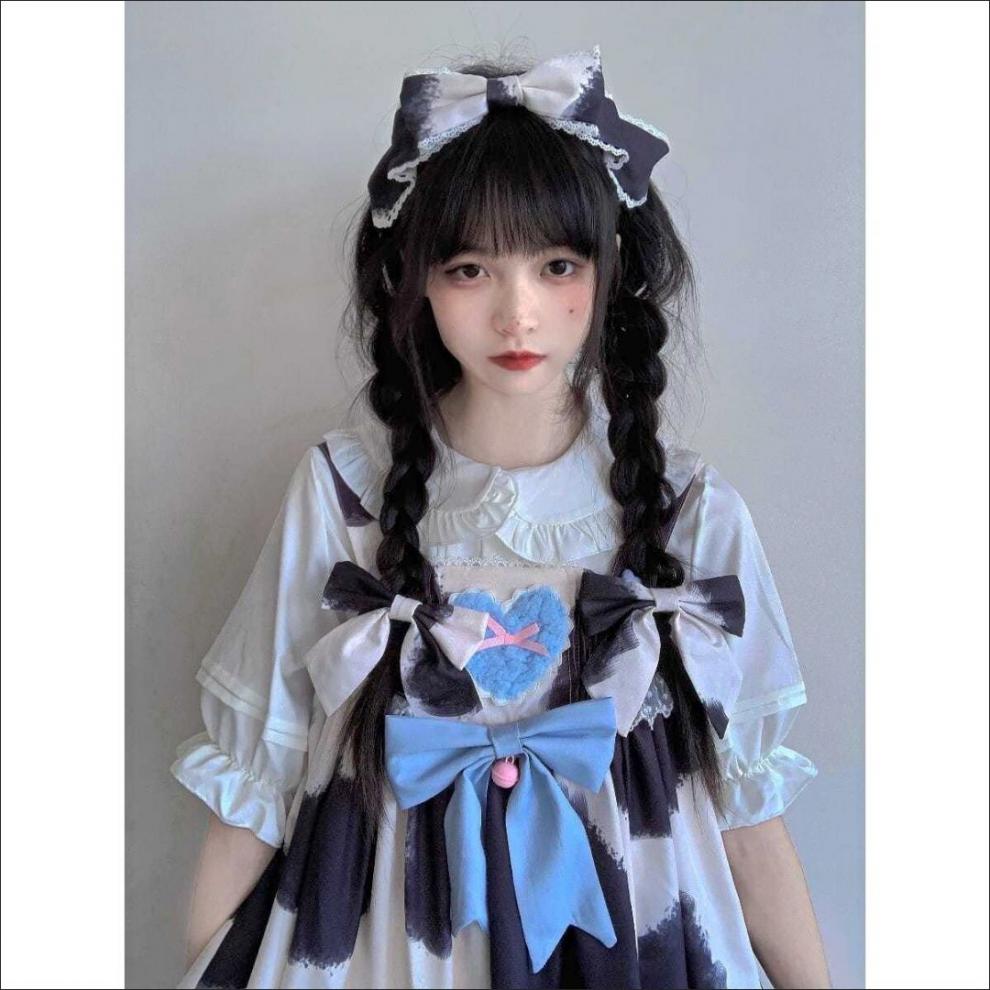 jiangyi全款现货小奶糕lolita奶牛纹印花连衣裙jsk可爱便宜洛丽塔裙子