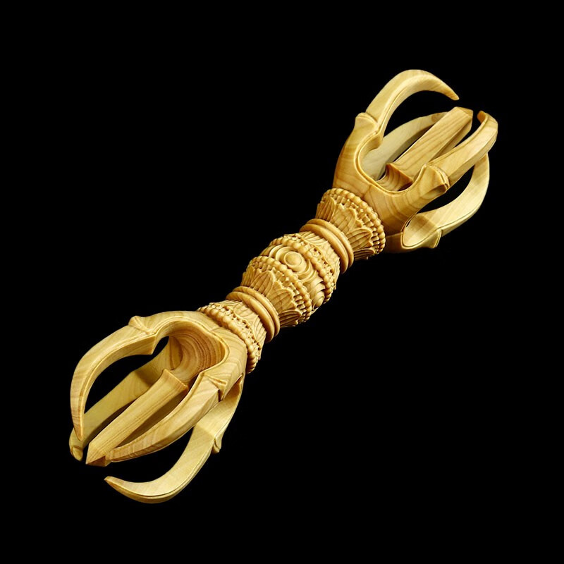 黄杨木雕刻五钴金刚杵法器藏唐密东密传密五股实木工艺品收藏礼品1022