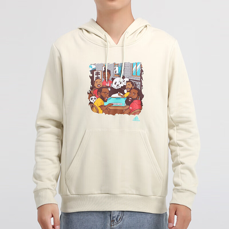 adidas阿迪达斯卫衣男装2020冬季新款熊猫印花运动服黑色休闲宽松舒适