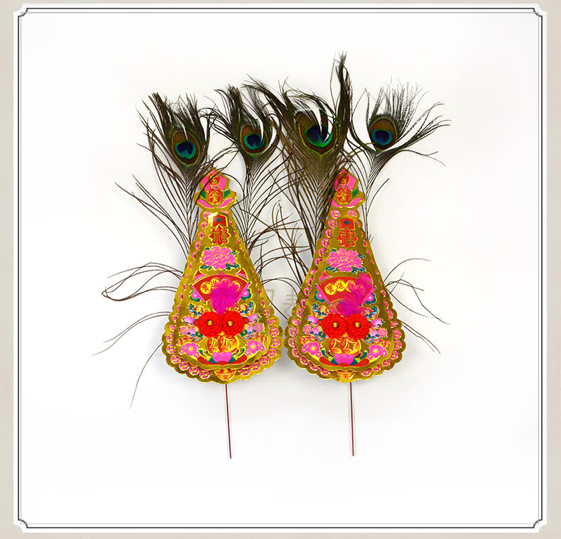 潮汕拜神金花 拜神金花红绸潮汕拜佛拜老爷用品装饰插香炉摆件大号