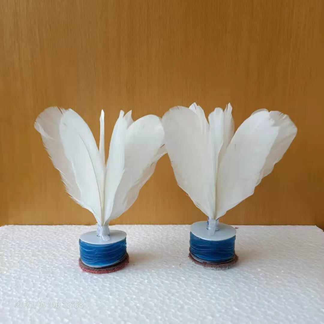 新品白八毽子花毽牛皮底座民间手工艺品手工精品毽子毽球表演网红同款