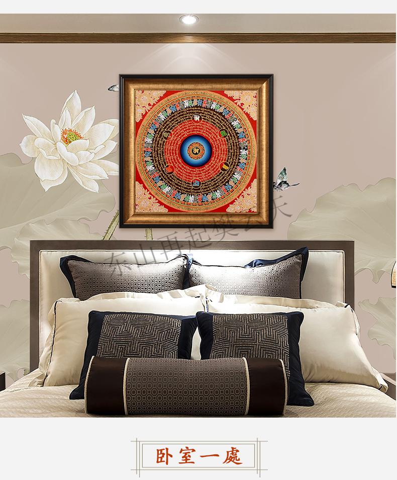 裱画框唐卡画框装裱西藏佛像黄财神绿度母六字真言扎基拉姆复古相框