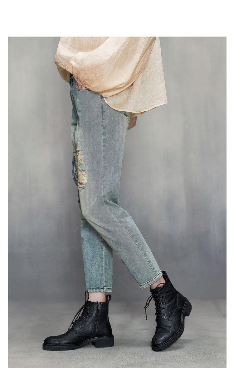 设计师丁勇联名款donoratico达衣岩2020秋牛仔裤无形的意趣之一怀思