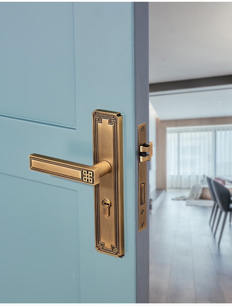 cd超代 新中式家用卧室室内静音房门锁通用型卫生间欧式仿古锁具套装