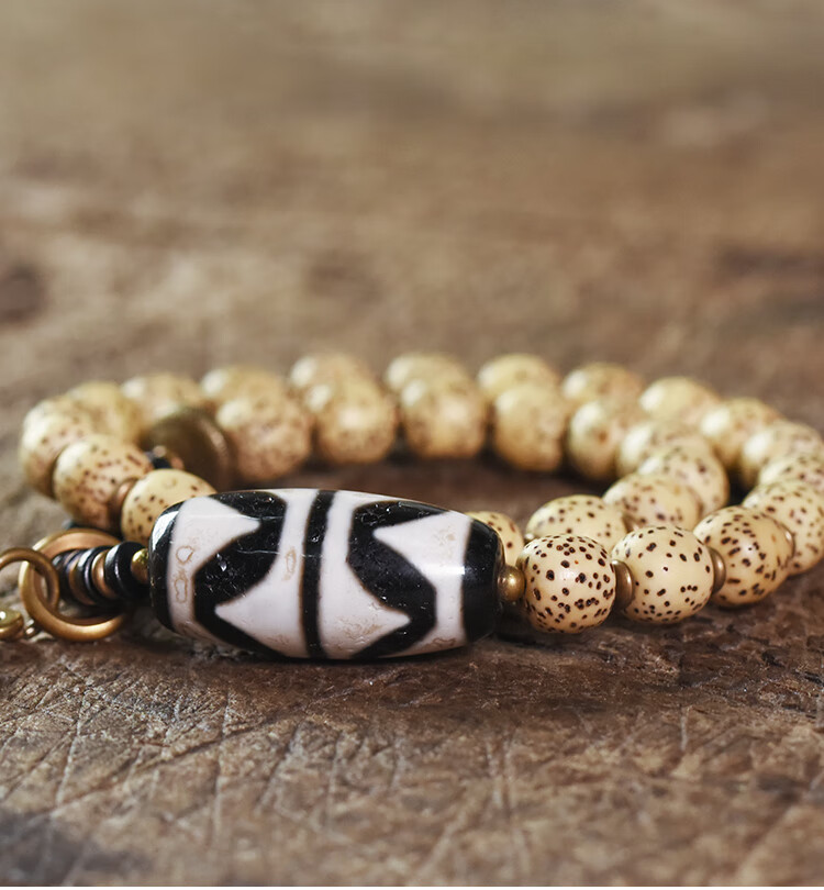 今传福星月菩提子双层手串女个性文玩佛珠民族风手链男配饰女16码狼牙