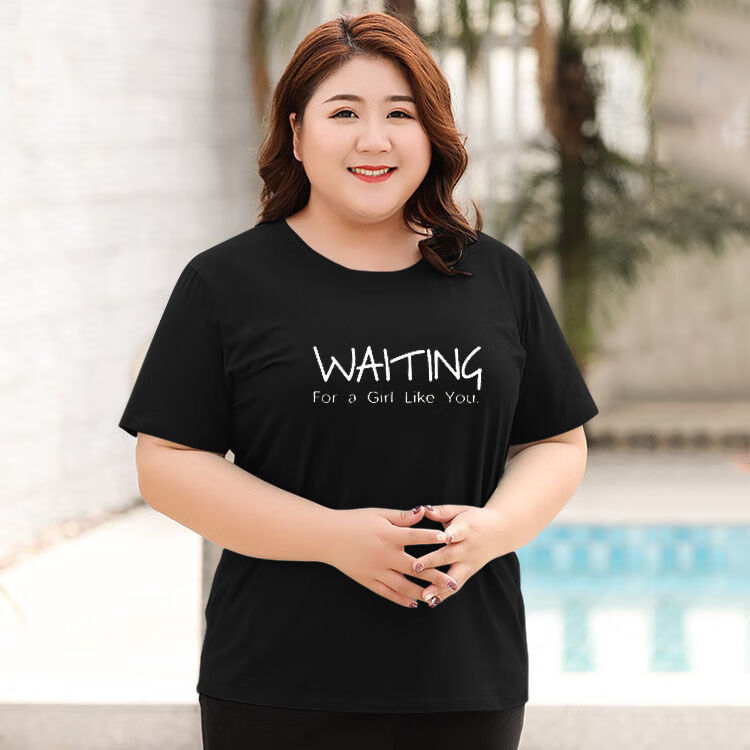 加肥加大码女装短袖旗袍唐装女200斤胖子衣服印花显瘦体恤衫240斤遮肚