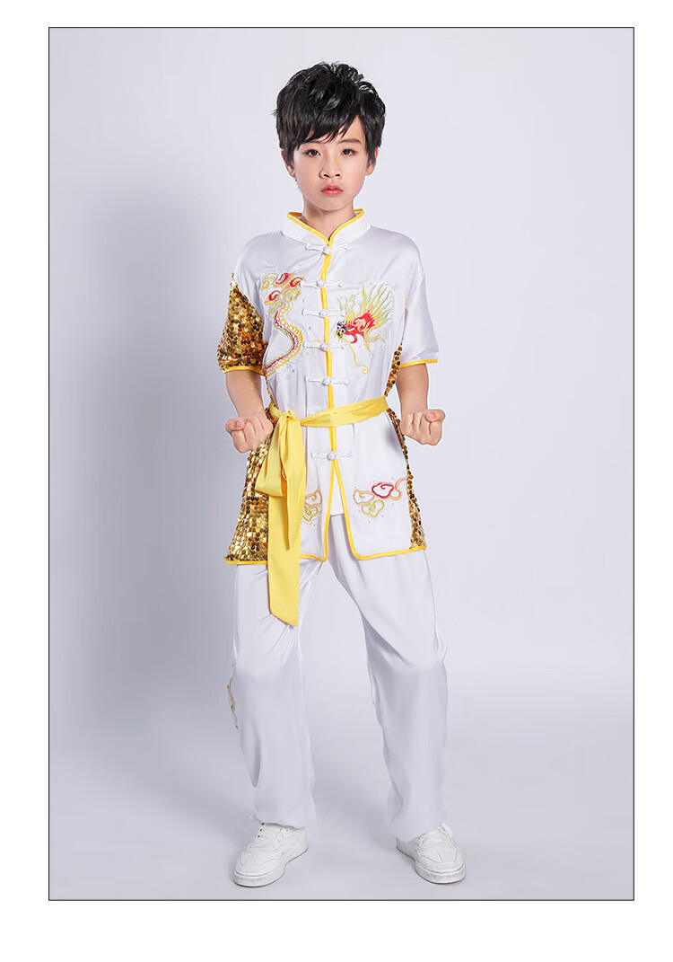 武极堂六一儿童武术表演服夏刺绣龙长拳体考服装男女童套路比赛彩演出