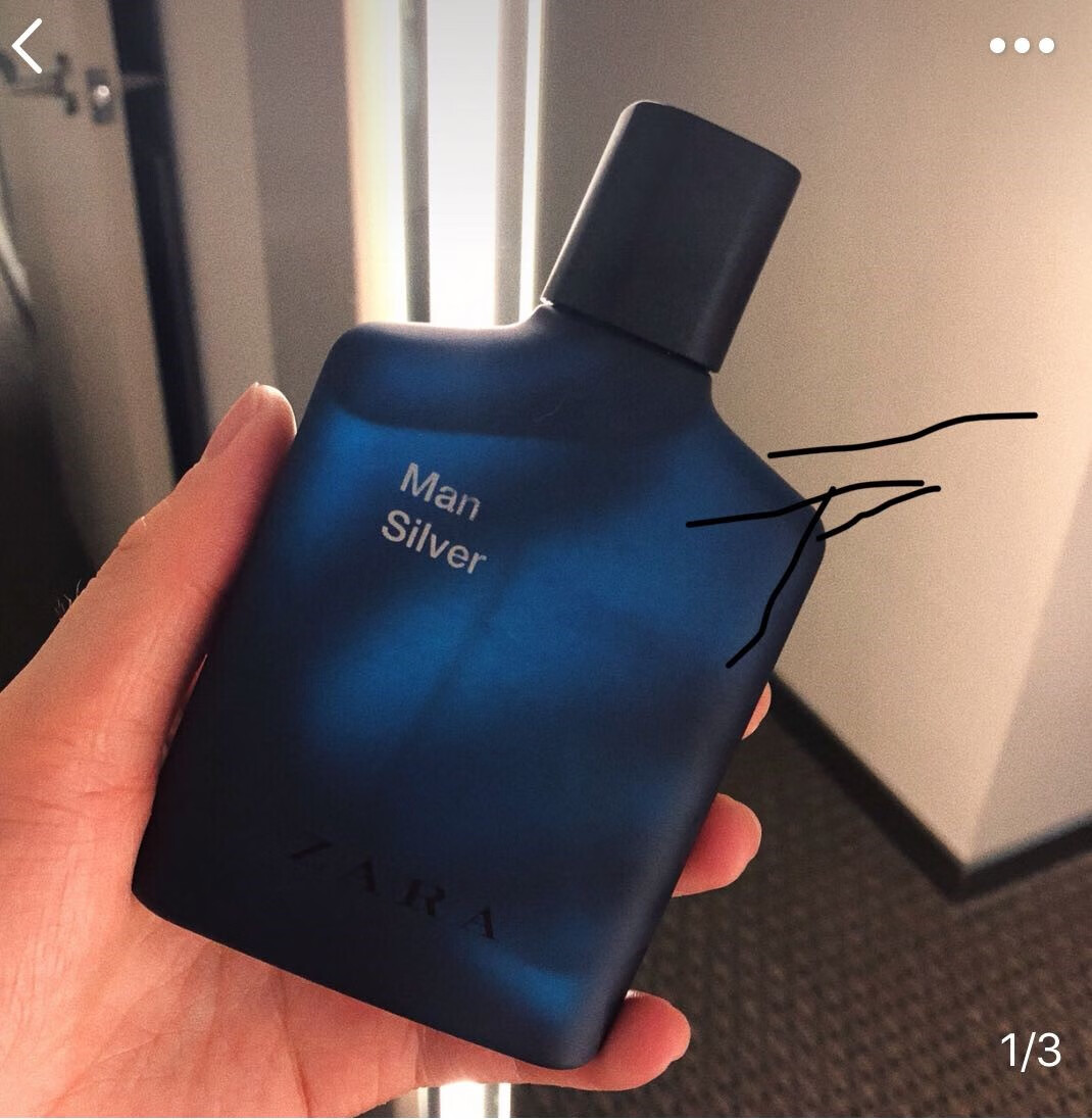现货zara man silver男士银色淡香水 西班牙进口 专柜 银色-蓝色纸盒