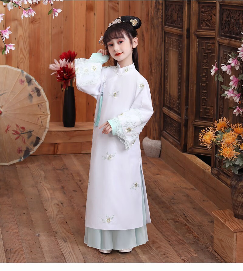 儿童清朝古装格格服饰儿童古装女童满族古代服装春秋装公主旗服服饰