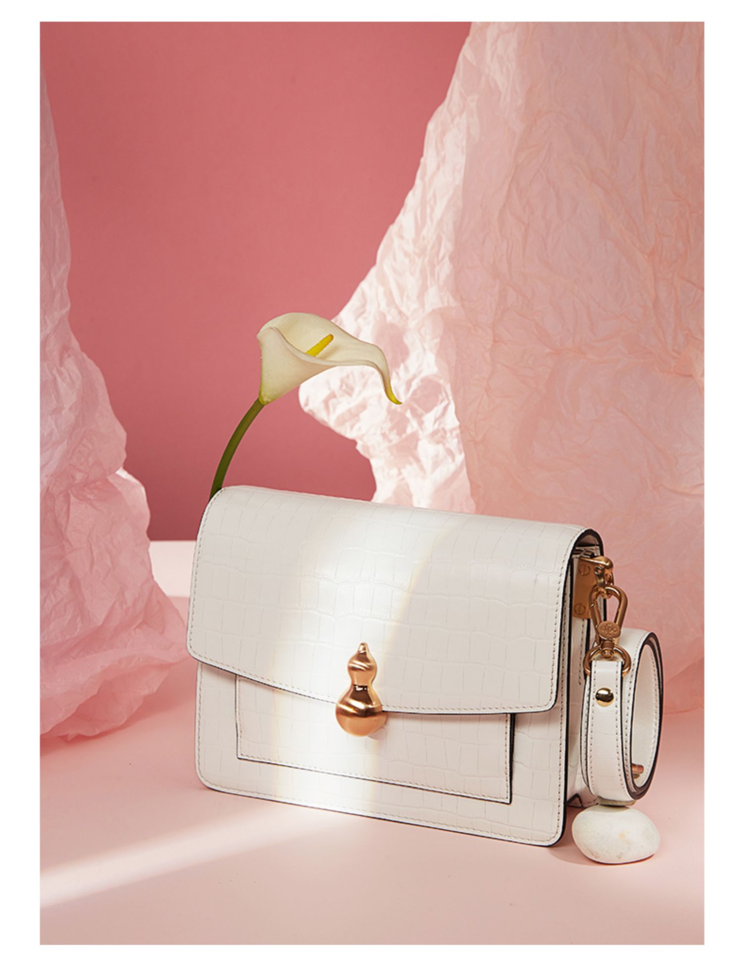 女神节礼物半坡bampo半坡女包单肩斜挎石头纹邮差包原创真皮女包百搭