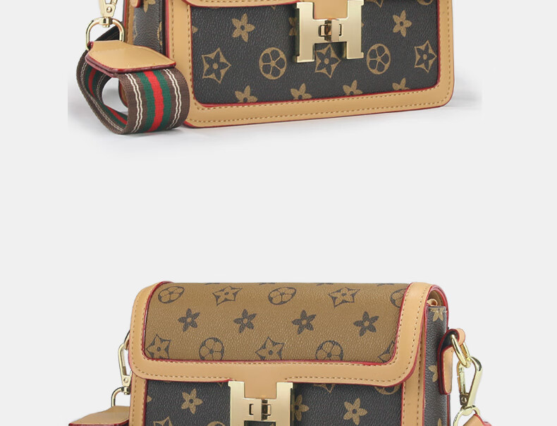 carloskelleyck611女士包包港式撞色经典小方包斜挎包链条包复古老花