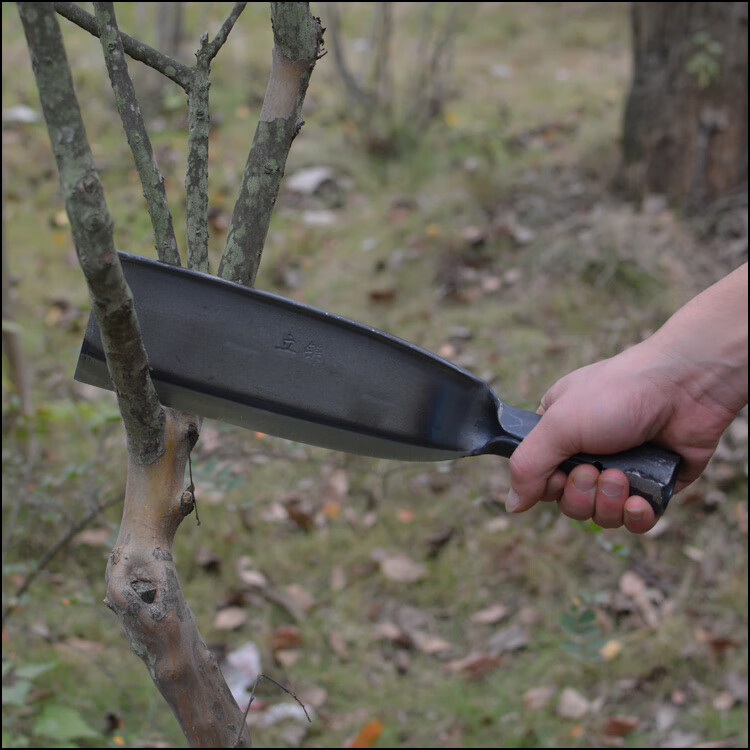 砍刀家用砍柴刀 砍柴劈柴刀 户外野营免磨农用镰刀配木柄 锰钢直头