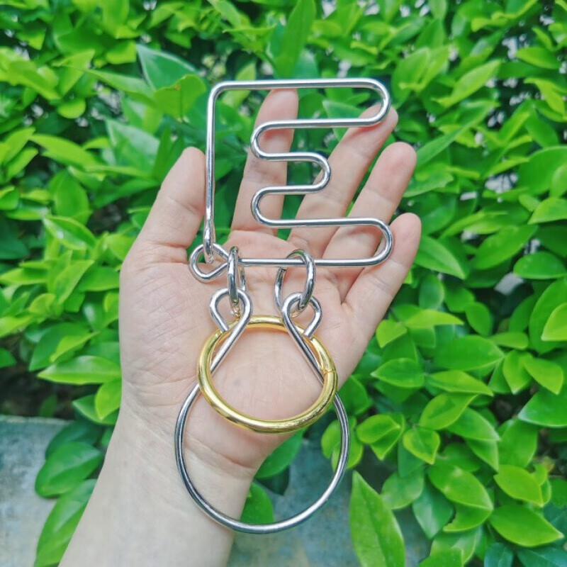 金蝉脱壳玩具 马蹄锁 m扣轰炸机a字环扣九连环五连环解环解锁 玩具 鱼