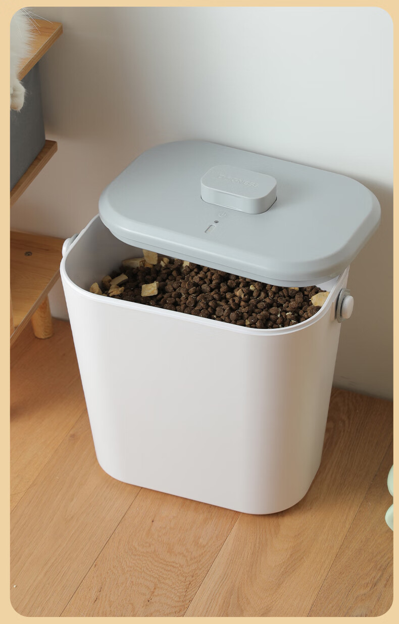 宠物智能猫粮储存桶储粮密封罐猫咪防潮粮食存储狗粮盒子收纳零食白间