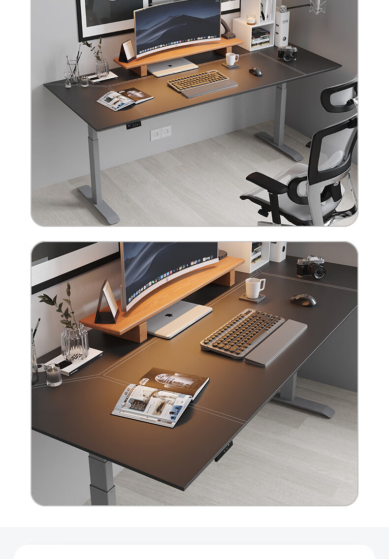 智芯电动升降桌台式电脑桌可移动工作台站立式办公桌子家用简约书桌单