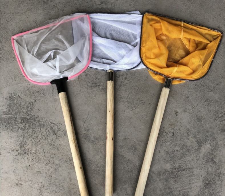 推虾网手推三角捞鱼网抓鸡专用网养殖场抄网捕螺丝河虾网兜白色密眼款