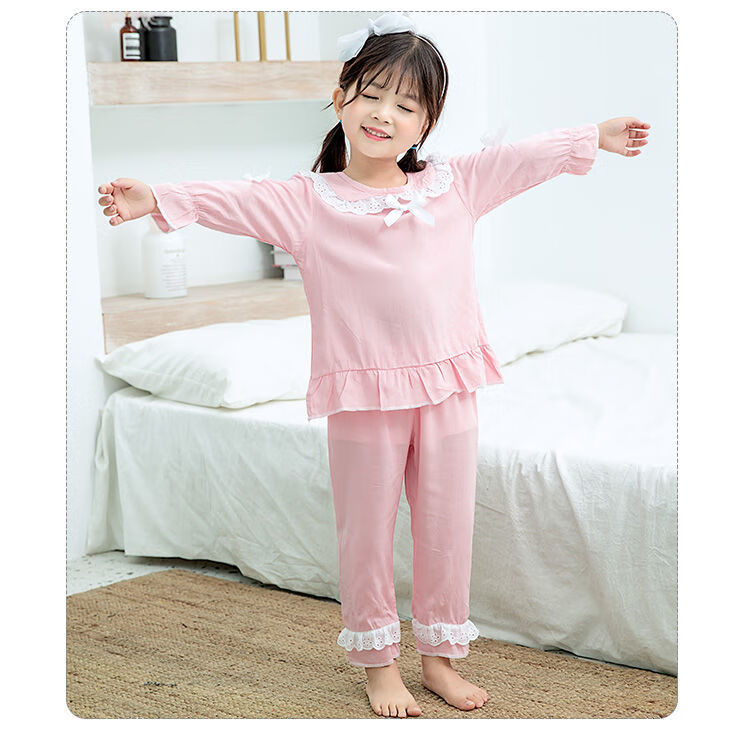 112岁小孩子小女孩穿的睡衣居家服儿童睡衣春秋长袖款宝宝小女孩中大