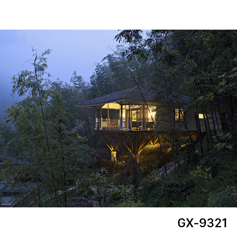 风景民宿直播背景布3d立体直播间直播间背景墙装饰主播网红拍照区布置