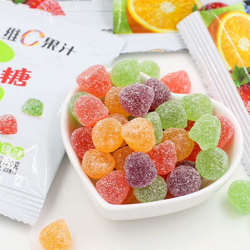 维c果汁软糖7g瓶水果味糖橡皮糖儿童vc糖酸甜qq糖果休闲零食 香橙味1