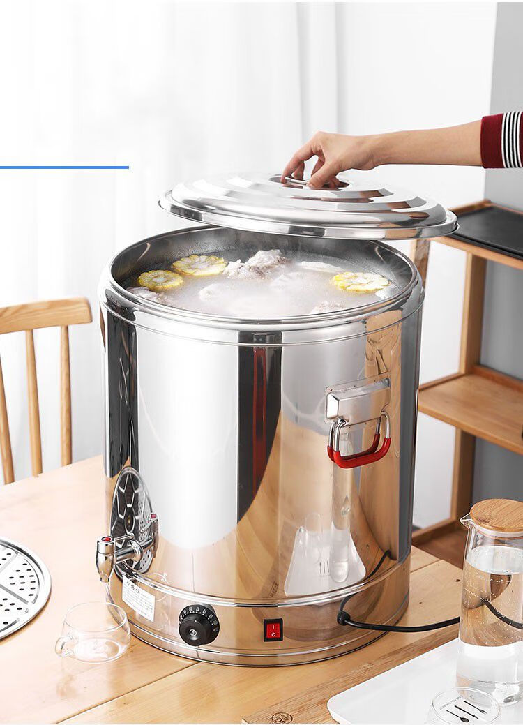 电热不锈钢电加热桶商用茶水桶饭桶开水桶蒸煮汤桶烧水桶双层大容量