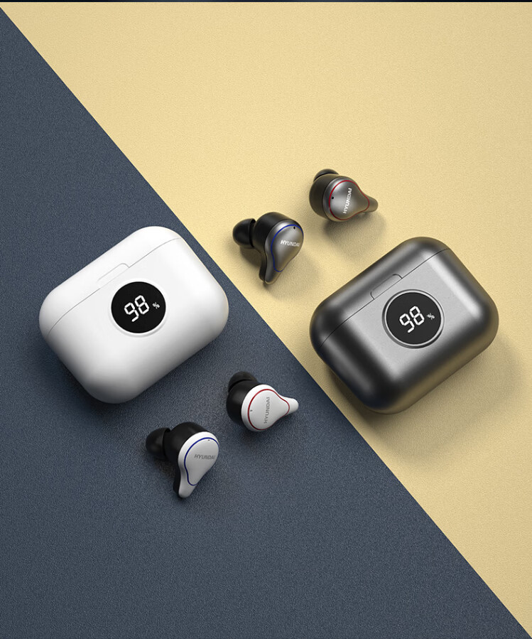 现代hyundai蓝牙耳机t60蓝牙手机耳机音乐隐形入耳式耳机运动tws耳机