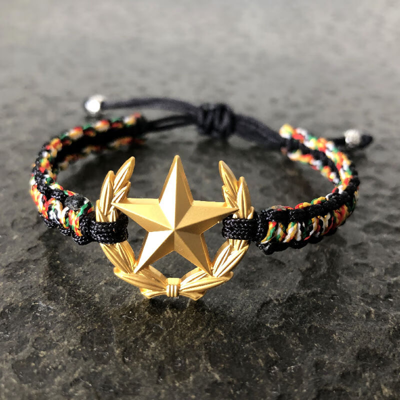领花军恋编织绳手链工编织五角星红绳手链五彩蓝色手绳送女友手链