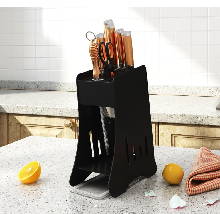 颐馨 刀架壁挂式免打孔 不锈钢插放菜刀具置物架厨房用品筷子架砧板架