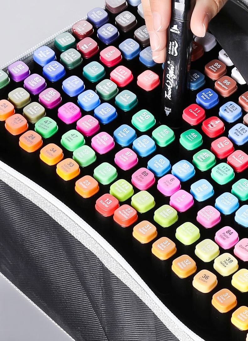 touch双头马克笔套装学生手绘动漫美术生彩色水彩笔马克笔60/80/168色