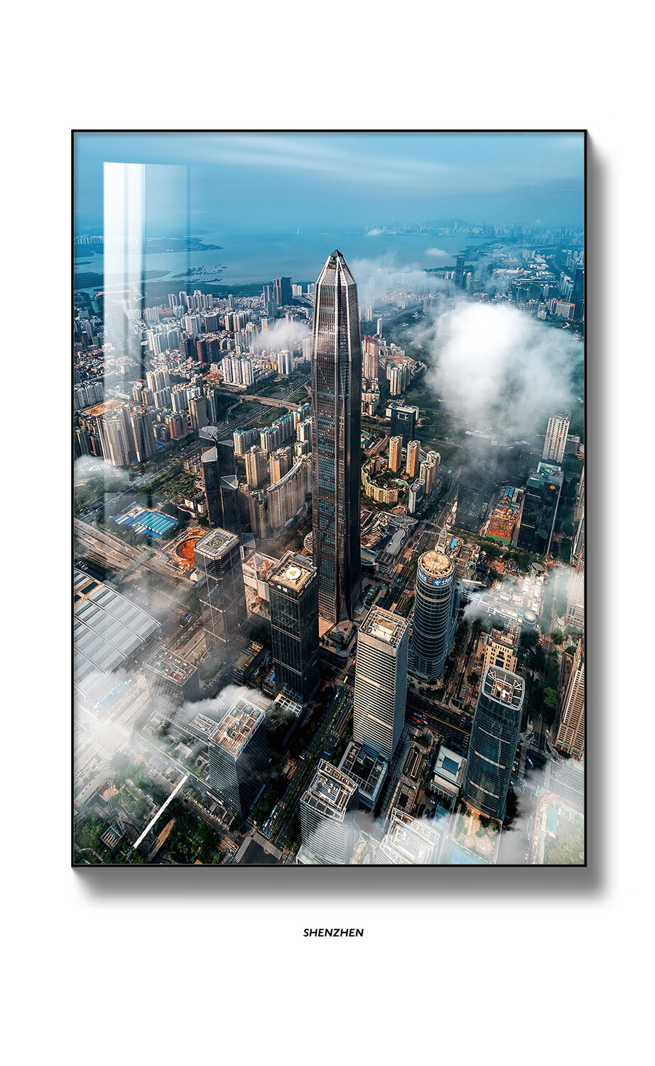 深圳大芬村装饰画 上海城市风景装饰画建筑画夜景摄影画深圳挂画入户