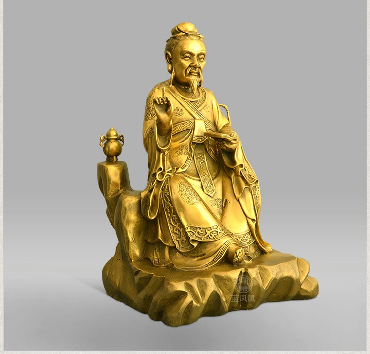 纯铜药王孙思邈铜像摆件医圣孙思邈神像孙人药王爷中医供奉大号 6号