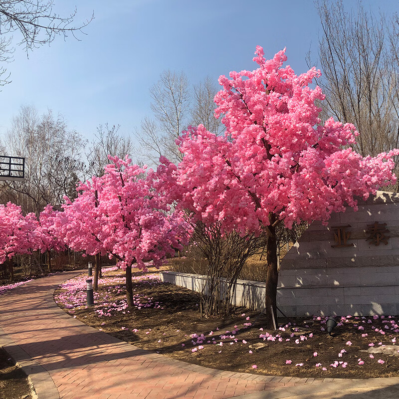 仿真樱花树假桃树客厅装饰摆设新年网红树室内装修许愿树梅花橱窗35米