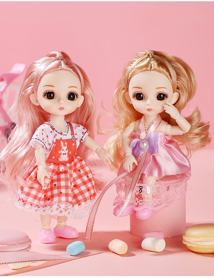 芭比娃娃玩偶小号17厘米洋娃娃迷你仿真玩偶摆件儿童女孩玩具公主公仔