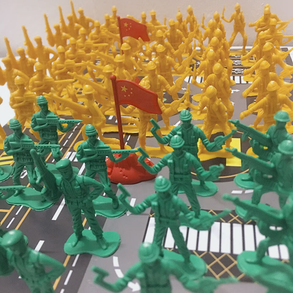 怀旧塑料小兵人模型玩具 军事沙盘套装 玩具士兵模型男孩玩具 古代