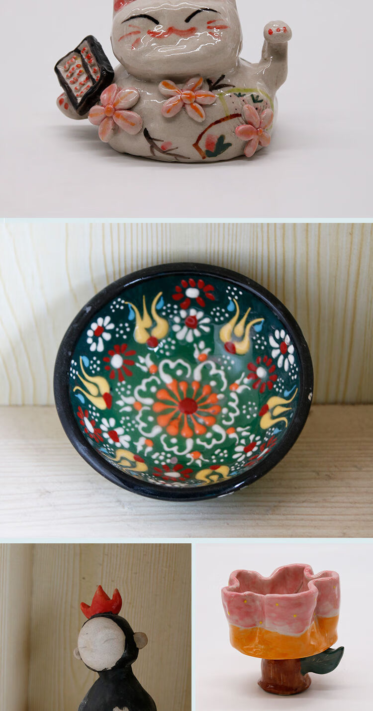 陶艺釉下彩绘画陶瓷颜料中温釉料6色条浓缩剂素坯专用迷你小条装5ml色