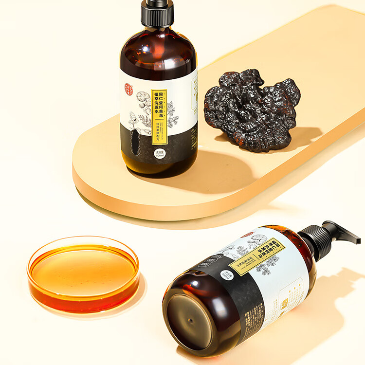 同仁堂何首乌洗发水去i白发非变黑发转黑发乌发白发变植萃柔顺乌黑i亮