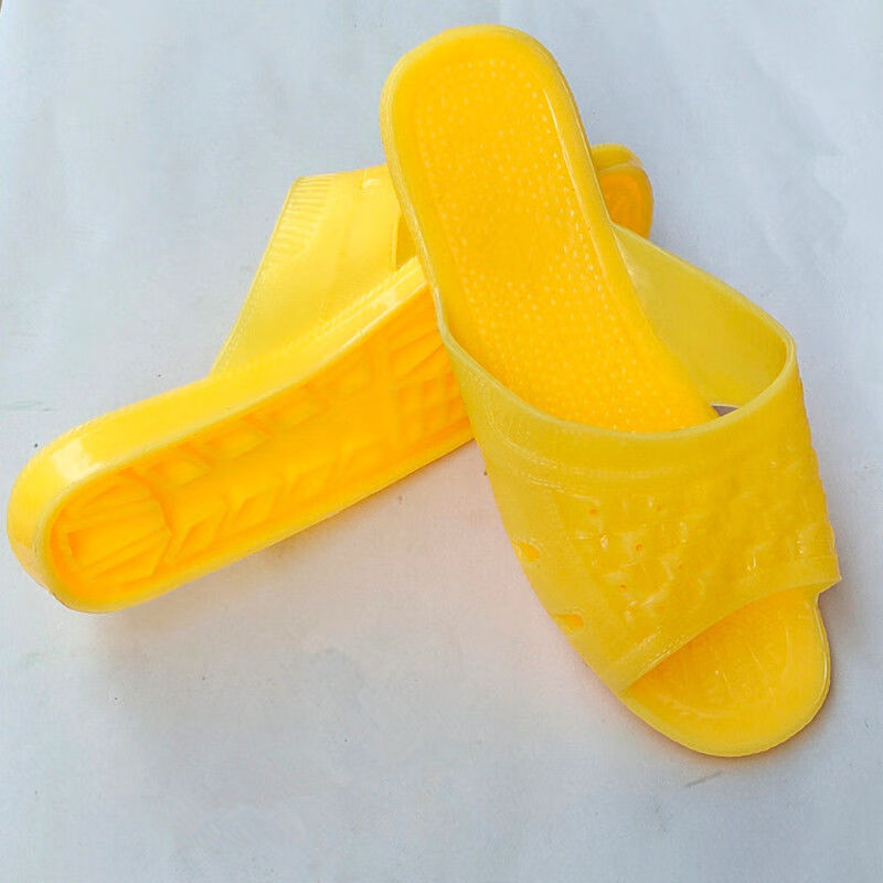 牛筋黄生胶拖鞋男浴室洗澡男凉鞋夏季塑料耐磨软底居家防滑 黄色 生胶